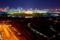 Evening view of the city of Nur Sultan. Center of the Nur-Sultan city, the capital of Kazakhstan.