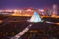 Evening view of the city of Nur Sultan. Center of the Nur-Sultan city, the capital of Kazakhstan.