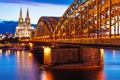 Evening view of Cologne or Koln, Germany