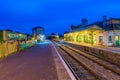 Evening view of Corfe Castle railway station