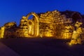 Evening view of the remains of the crusader Belvoir Fortress Royalty Free Stock Photo