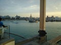 Evening view of dhow in doha, qatar