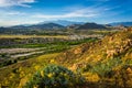 Evening view of distant mountains and valleys