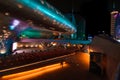 Evening view of Dongdaemun Design Plaza in Seoul.