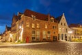 Evening view of the Dutch historic city centre of Deventer Royalty Free Stock Photo