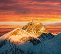 Evening view of Everest from Kala Patthar Royalty Free Stock Photo