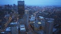 An evening view of the financial district of boston from the observation deck of skywalk in boston Royalty Free Stock Photo