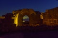 Evening view of the gate of the crusader Belvoir Fortress Royalty Free Stock Photo