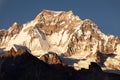 Evening view from Gokyo Ri to mount Gyachung Kang 7952m