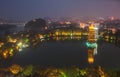 Evening view of the Gold and Silver Pagodas in Guilin China Royalty Free Stock Photo