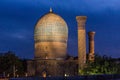 Evening view of Gur-e Amir Mausoleum in Samarkand, Uzbekist Royalty Free Stock Photo