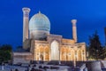 Evening view of Gur-e Amir Mausoleum in Samarkand, Uzbekist Royalty Free Stock Photo