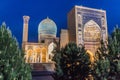 Evening view of Gur-e Amir Mausoleum in Samarkand, Uzbekist Royalty Free Stock Photo