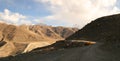 Evening view of hindukush or hindu kush mountain ridge, Tahikistan and afghanistan, view from Pamir