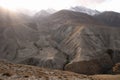 Evening view of hindukush or hindu kush mountain ridge, Tahikistan and afghanistan, view from Pamir