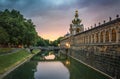 Evening view of historical landmark -Kronentor in Zwinger palace Dresden, Saxony Royalty Free Stock Photo