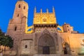 Evening view of the Holy Cathedral of the Transfiguration of the Lord in Huesca, Spai Royalty Free Stock Photo