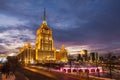Evening view of the hotel `Radisson Royal`, Moscow