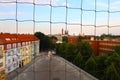 Evening view of Hradec Kralove cityscape from Church Sbor kneze Ambroze with White Tower and Cathedral of the Holy Spirit Royalty Free Stock Photo