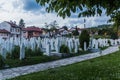 Evening view of Kovaci cemetery in Sarajevo. Bosnia and Herzegovi