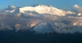 Evening view of Lenin Peak from Alay range Royalty Free Stock Photo