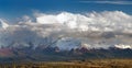 Evening view of Lenin Peak from Alay range Royalty Free Stock Photo