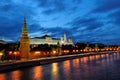 Evening view of Moscow Kremlin Royalty Free Stock Photo