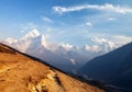 Mount Ama Dablam on the way to Mount Everest Base Camp Royalty Free Stock Photo