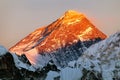 Evening view of Mount Everest from gokyo valley