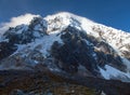 Evening view of mount Salkantay or Salcantay in Peru