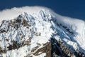 Evening view of mount Salkantay or Salcantay in Peru