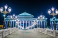 Evening view at the museum of archeology in Skopje...IMAGE Royalty Free Stock Photo