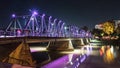 Evening view of the old iron structure bridge in Chiangmai, Thailand Royalty Free Stock Photo