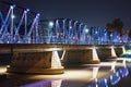 Evening view of the old iron structure bridge in Chiangmai, Thailand Royalty Free Stock Photo