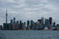 Evening view of Old Toronto skyscrapers from Algonquin Island