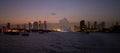 Evening view over Downtown Miami with its colorful skyline Royalty Free Stock Photo