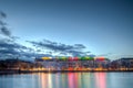 Evening View over The Lakes in Copenhagen, Denmark