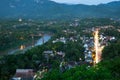 Evening view over Luang Prabang, Laos Royalty Free Stock Photo