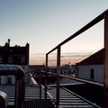 Evening view of the parisien rooftop in Paris