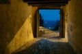 Evening view of the passageway leading to the Sacro Monte of Varese in Lombardy, Italy Royalty Free Stock Photo