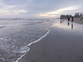 evening view, people activity on the beach Pantai Panjang Bengkulu