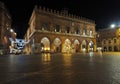 Evening view of Piazza del comune, Cremona, Italy.