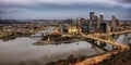 Evening view of Pittsburgh. Pennsylvania, USA Royalty Free Stock Photo