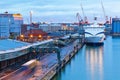 Evening view of the Port of Helsinki, Finland Royalty Free Stock Photo