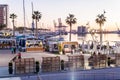 Evening view of a port in Malaga Royalty Free Stock Photo