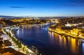 Evening view of Porto city and Douro river, Portugal Royalty Free Stock Photo