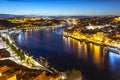 Evening view of Porto city and Douro river, Portugal Royalty Free Stock Photo