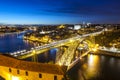 Evening view of Porto city and Douro river, Portugal Royalty Free Stock Photo