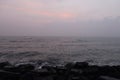 Evening view of the Promenade beach in Puducherry, India tourism