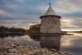 Evening view of the Pskov Kremlin, Russia Royalty Free Stock Photo